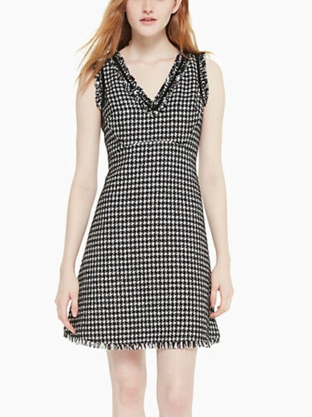 kate spade new york Women’s Houndstooth Tweed Mini Dress Size 14